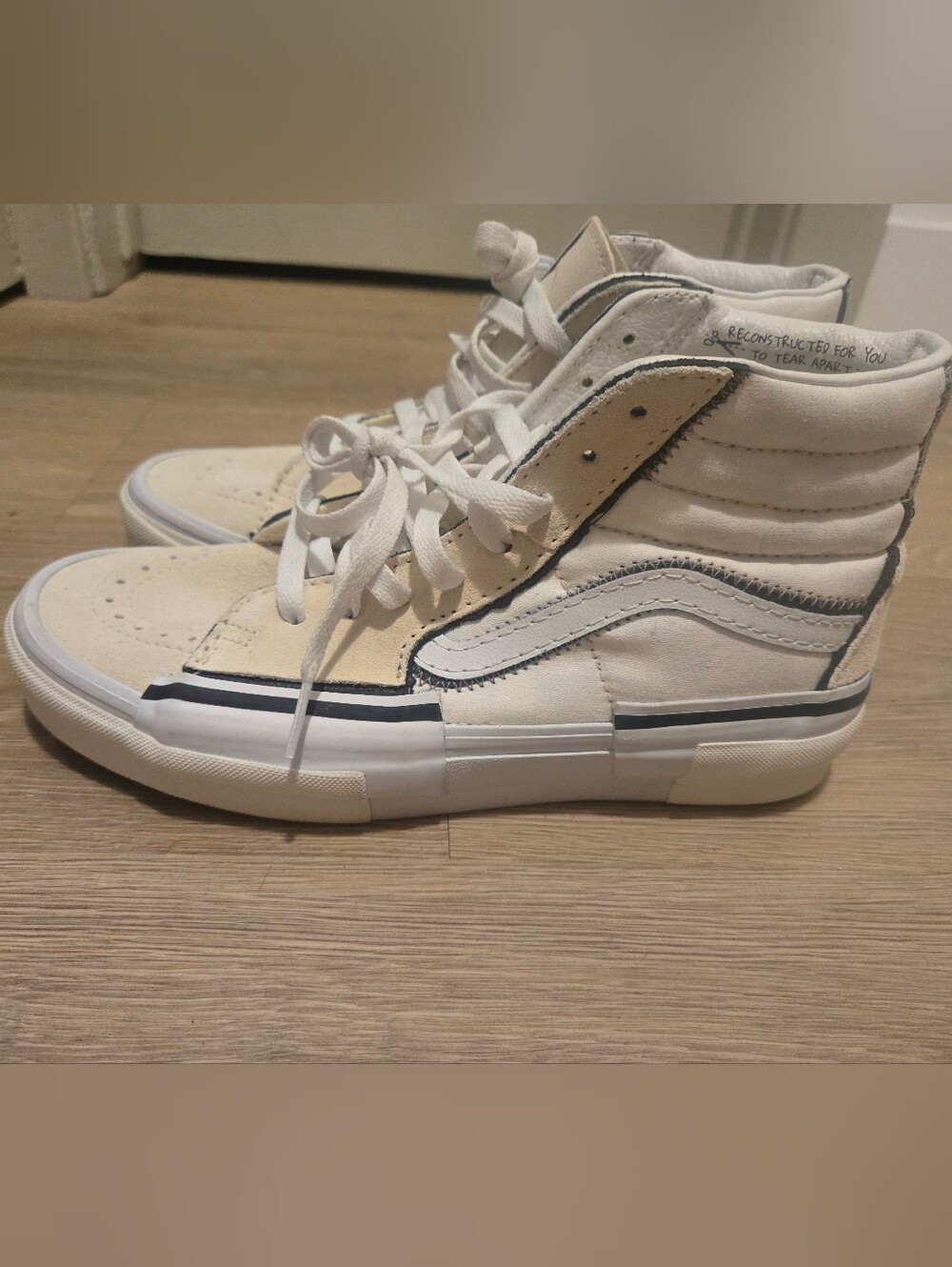 Vans Sk8-Hi Reconstruct in Marshmallow/White colorway Sz 8 MENS Size 9.5 WOMENS